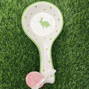 Terramoto Ceramic Spring Easter Bunny Polka Dotty Kitchen Tool‎ Table Spoon Rest